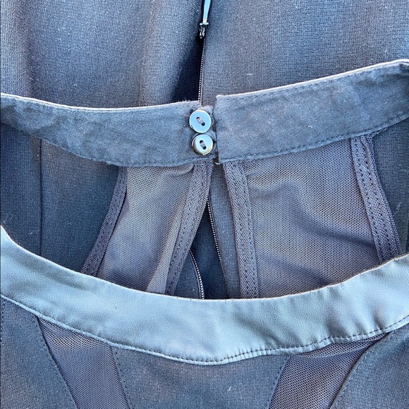 Lush Bodycon Black Dress with Mesh Cutouts - Picture 6 of 7